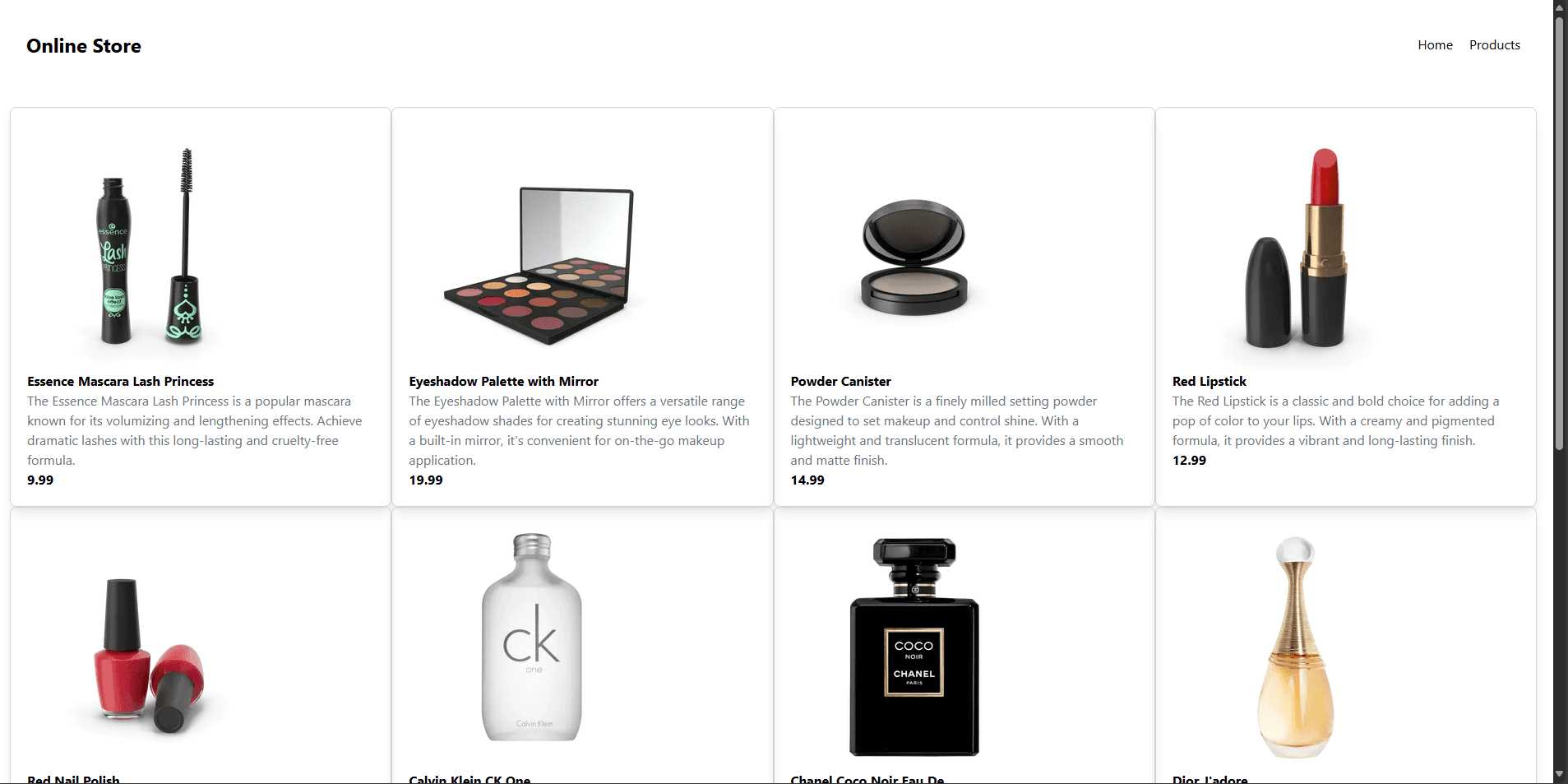 Learning React - Online Shop